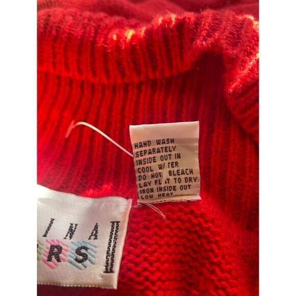 Red Beaded Snowflake Embellished Tunic Sweater Holiday Party - Picture 9 of 13